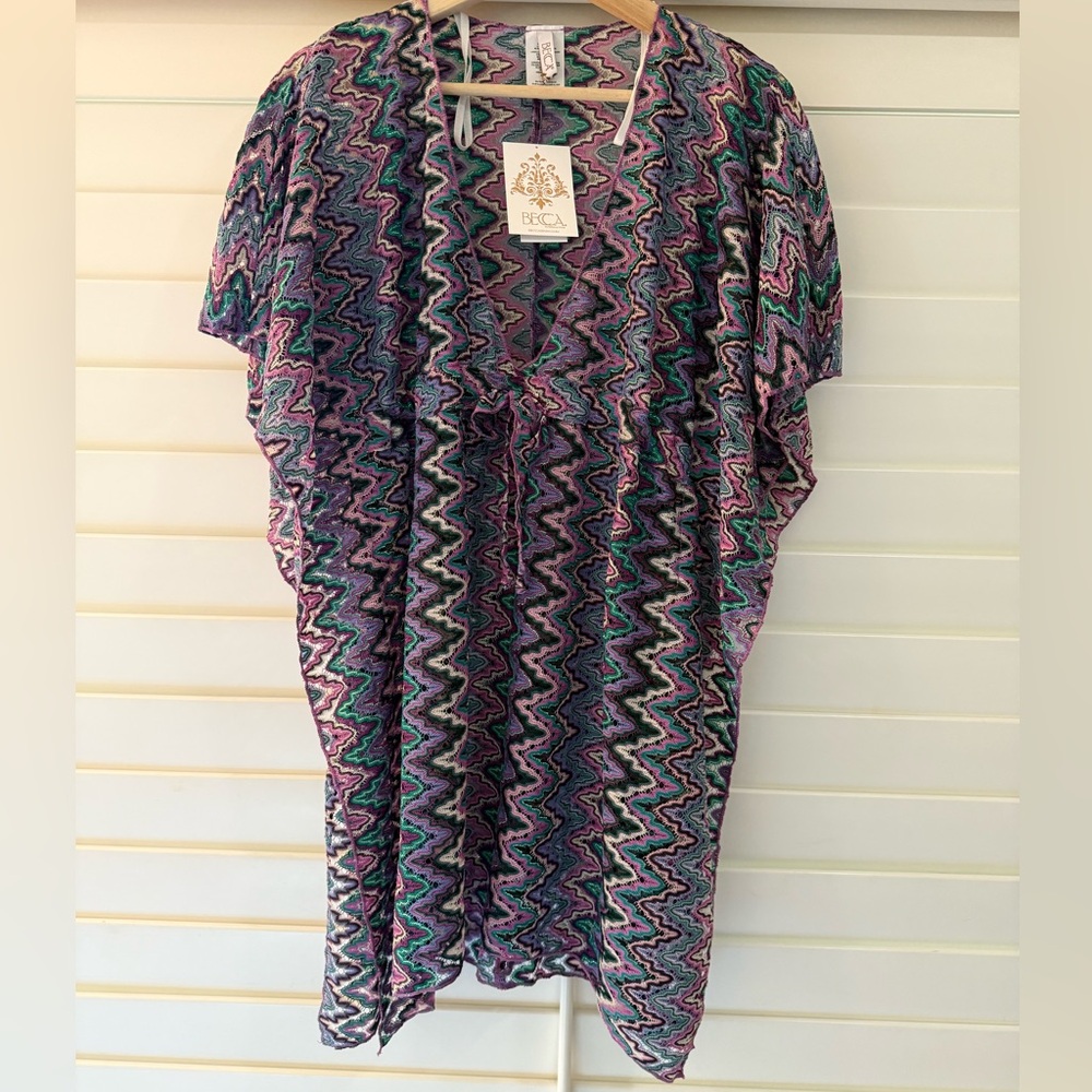 BECCA Multi-Colored Swim Coverup Kaftan - Picture 2 of 5